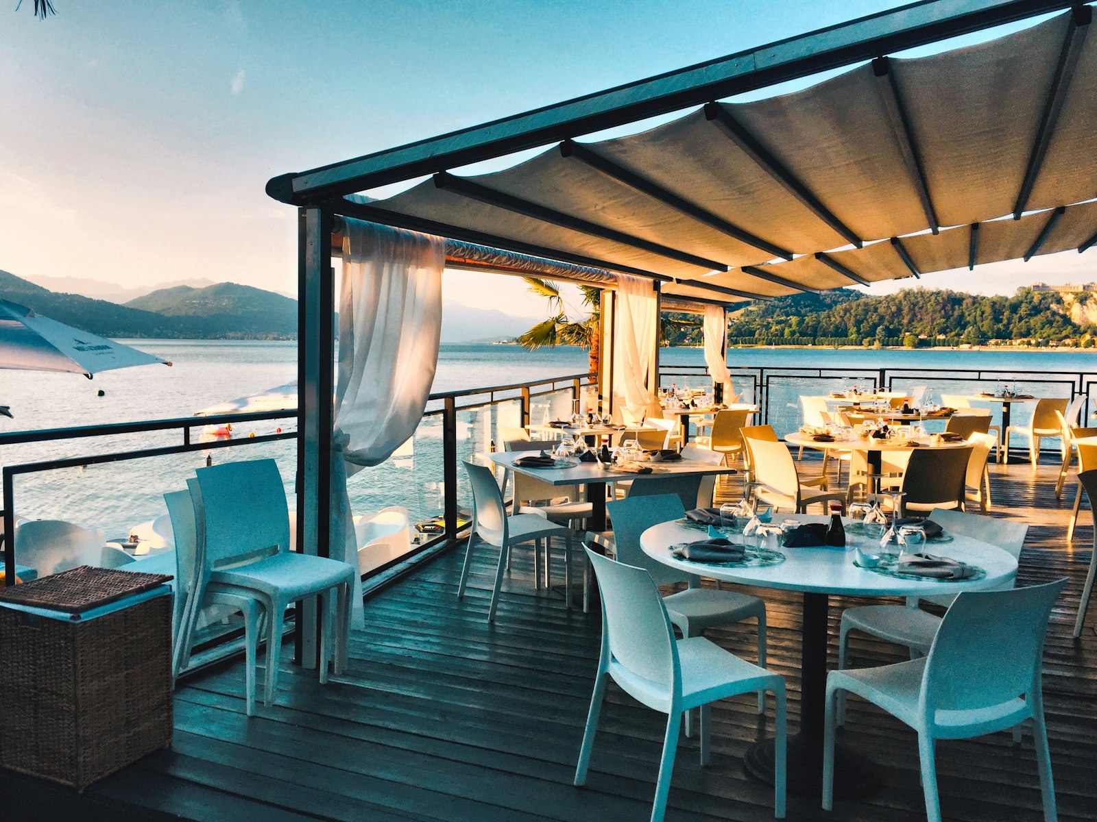 Waterfront terrace dining at The Galley